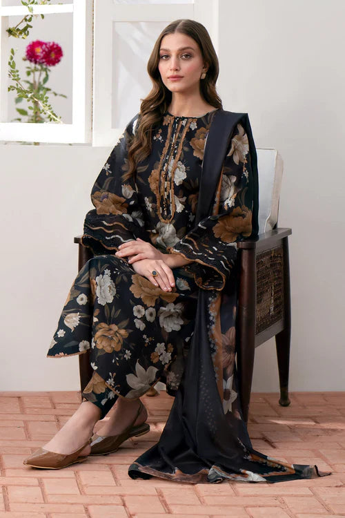 3PC Lawn Printed Shirt With Voile Printed Dupatta-1506