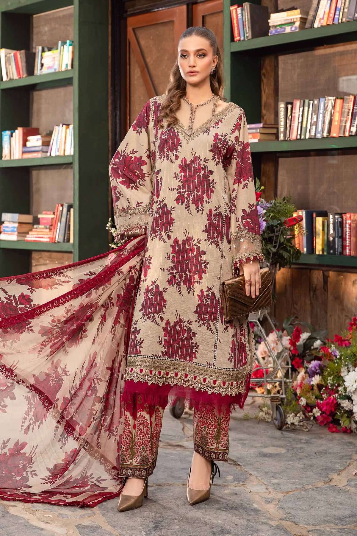 MARIA B KHADDAR 3PC WITH KHADDAR PRINTED SHIRT & TROUSER-917