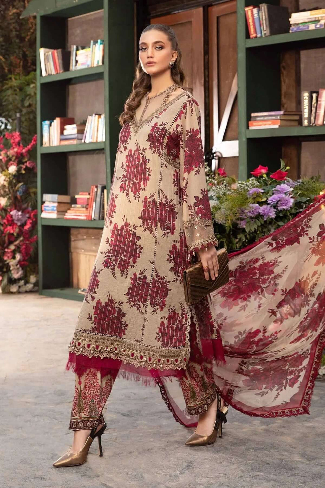 MARIA B KHADDAR 3PC WITH KHADDAR PRINTED SHIRT & TROUSER-917