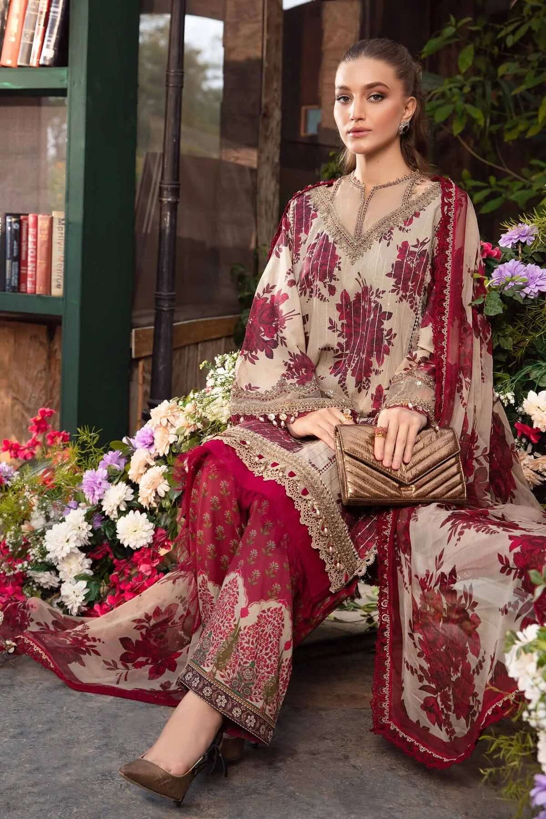 MARIA B KHADDAR 3PC WITH KHADDAR PRINTED SHIRT & TROUSER-917