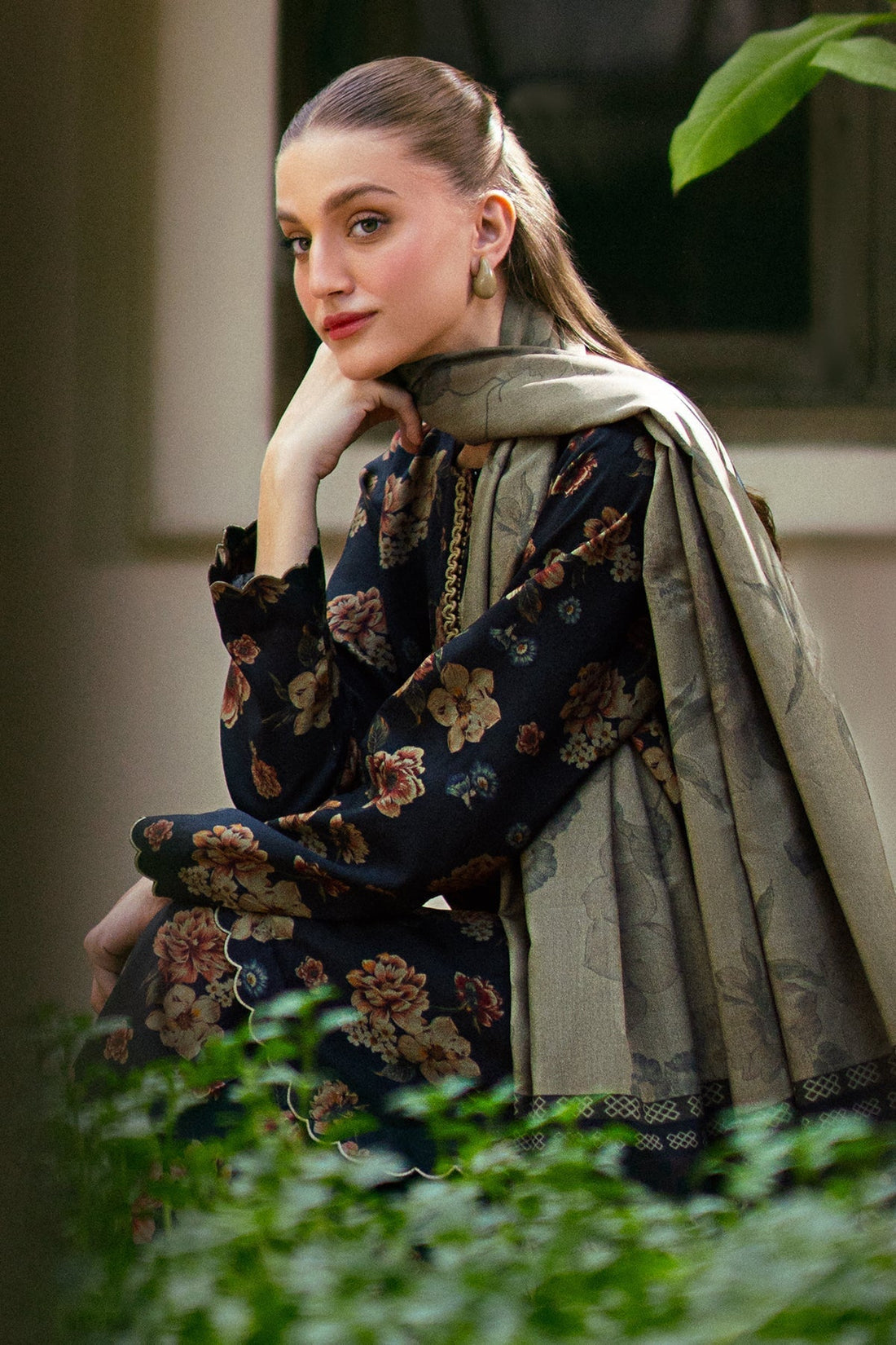 3PC Lawn Printed Shirt With Voile Printed Dupatta-1514