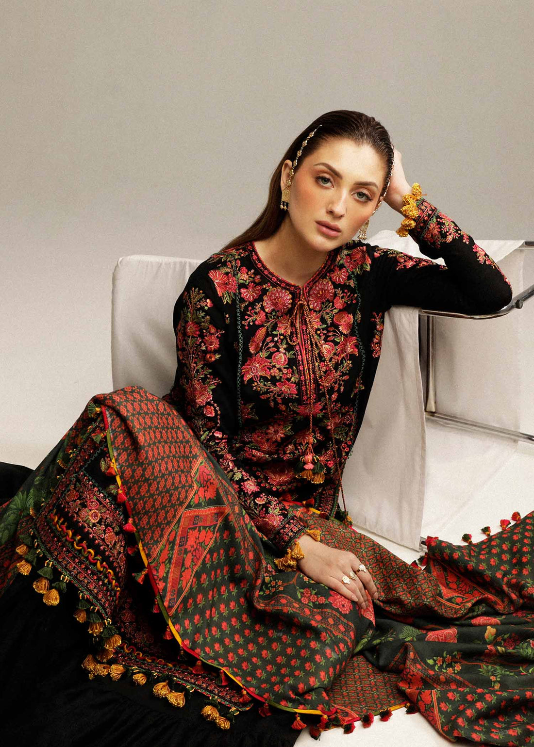 Lawn 3PC Embroidered With Digital Printed Dupatta-1161