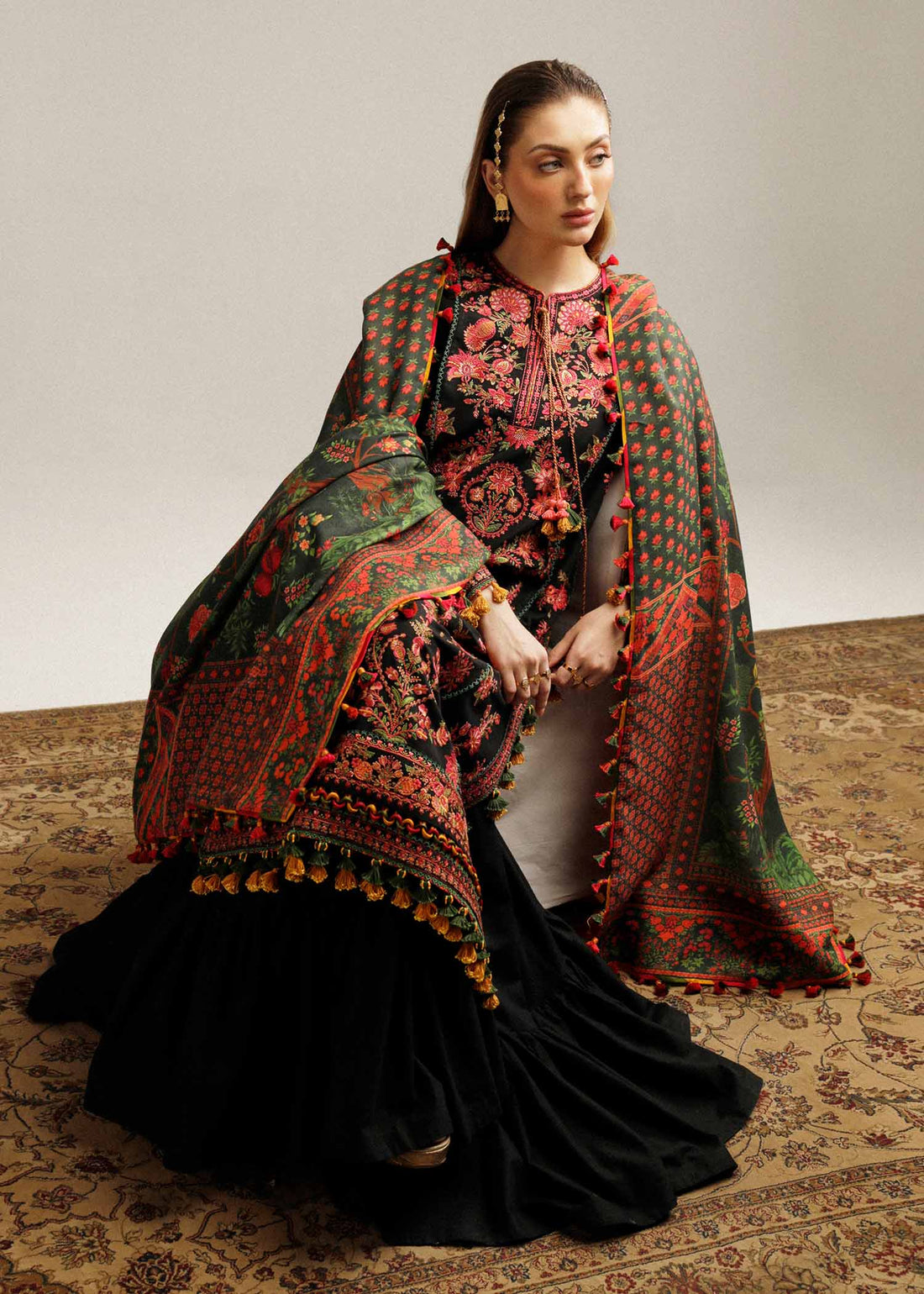 Lawn 3PC Embroidered With Digital Printed Dupatta-1161