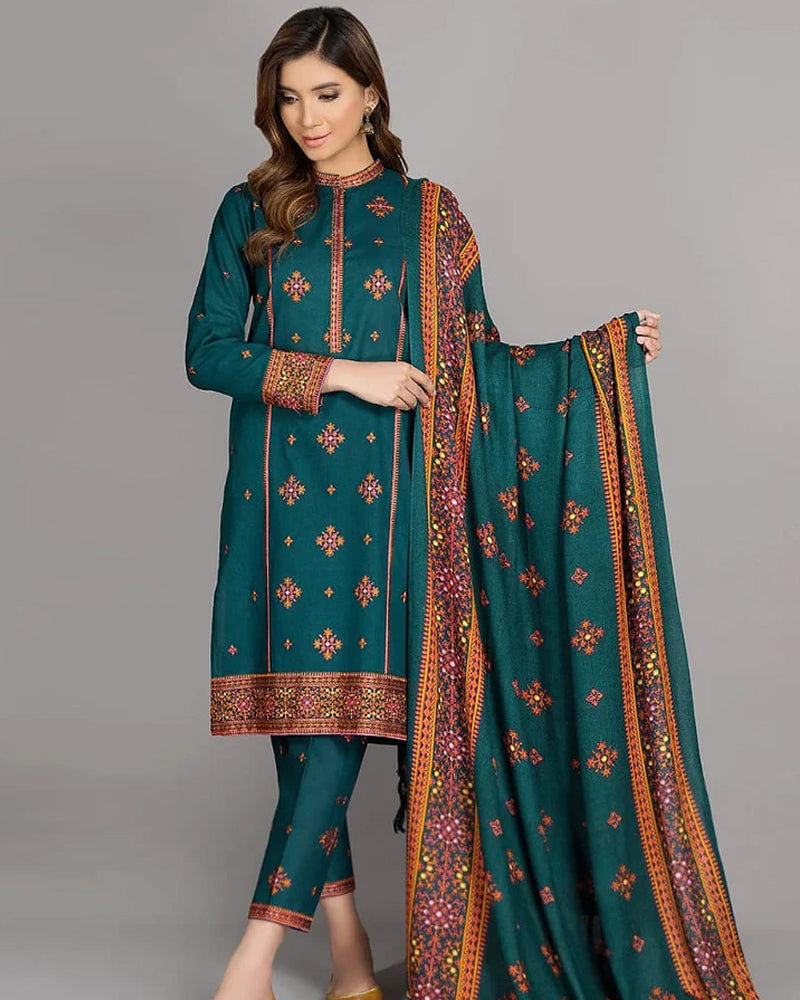 Lawn-3PC Embroidered with Lawn Embroidered Dupatta-1118