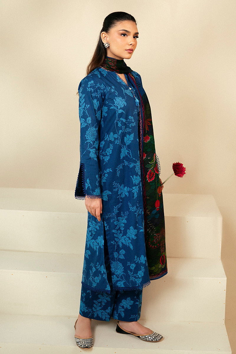 KHADDAR 3PC WITH KHADDAR PRINTED SHIRT & TROUSER-909