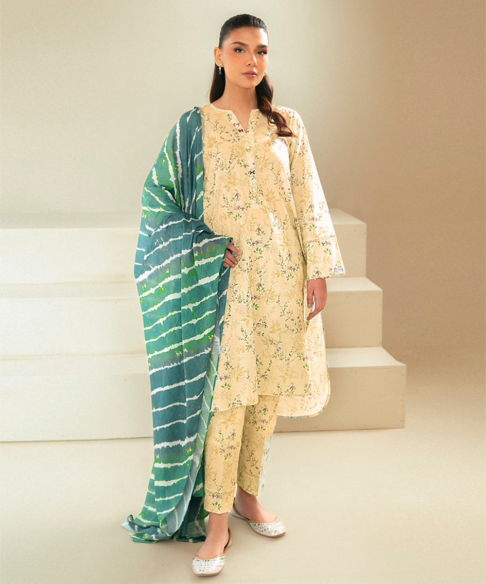 KHADDAR 3PC WITH KHADDAR PRINTED SHIRT & TROUSER-901