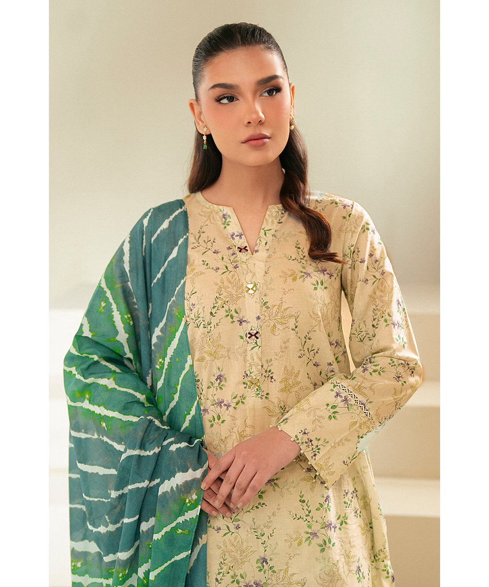 KHADDAR 3PC WITH KHADDAR PRINTED SHIRT & TROUSER-901