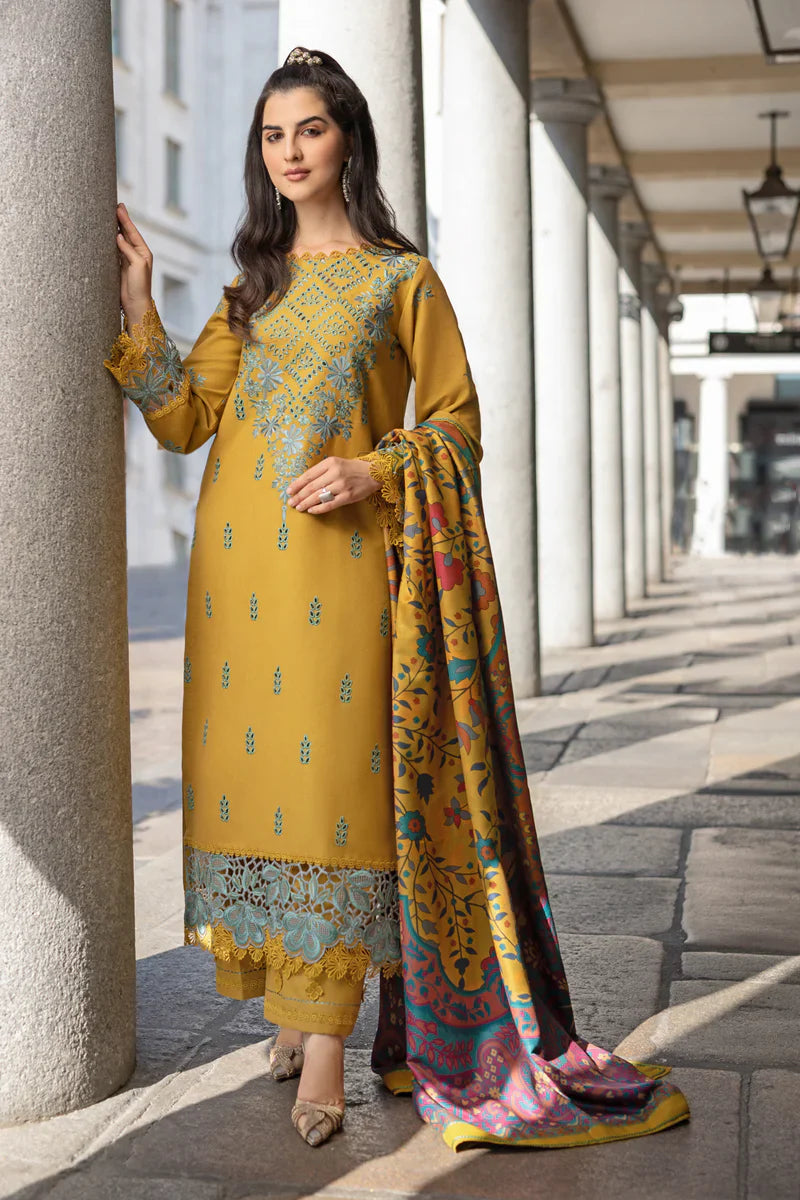 Lawn-3PC Embroidered Shirt with Digital Printed Jacquard Dupatta-1105