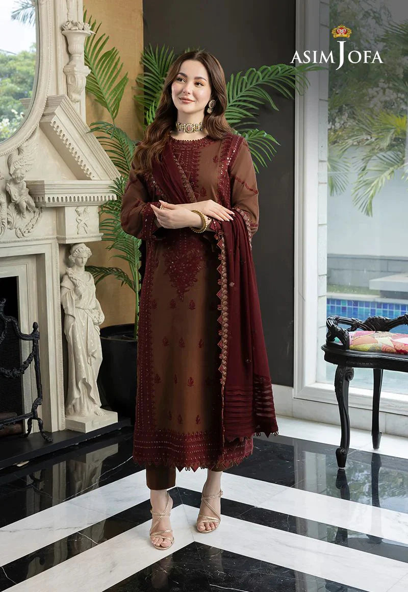 Dhanak 3PC Embroidered With Chiffon Embroidered Dupatta-128