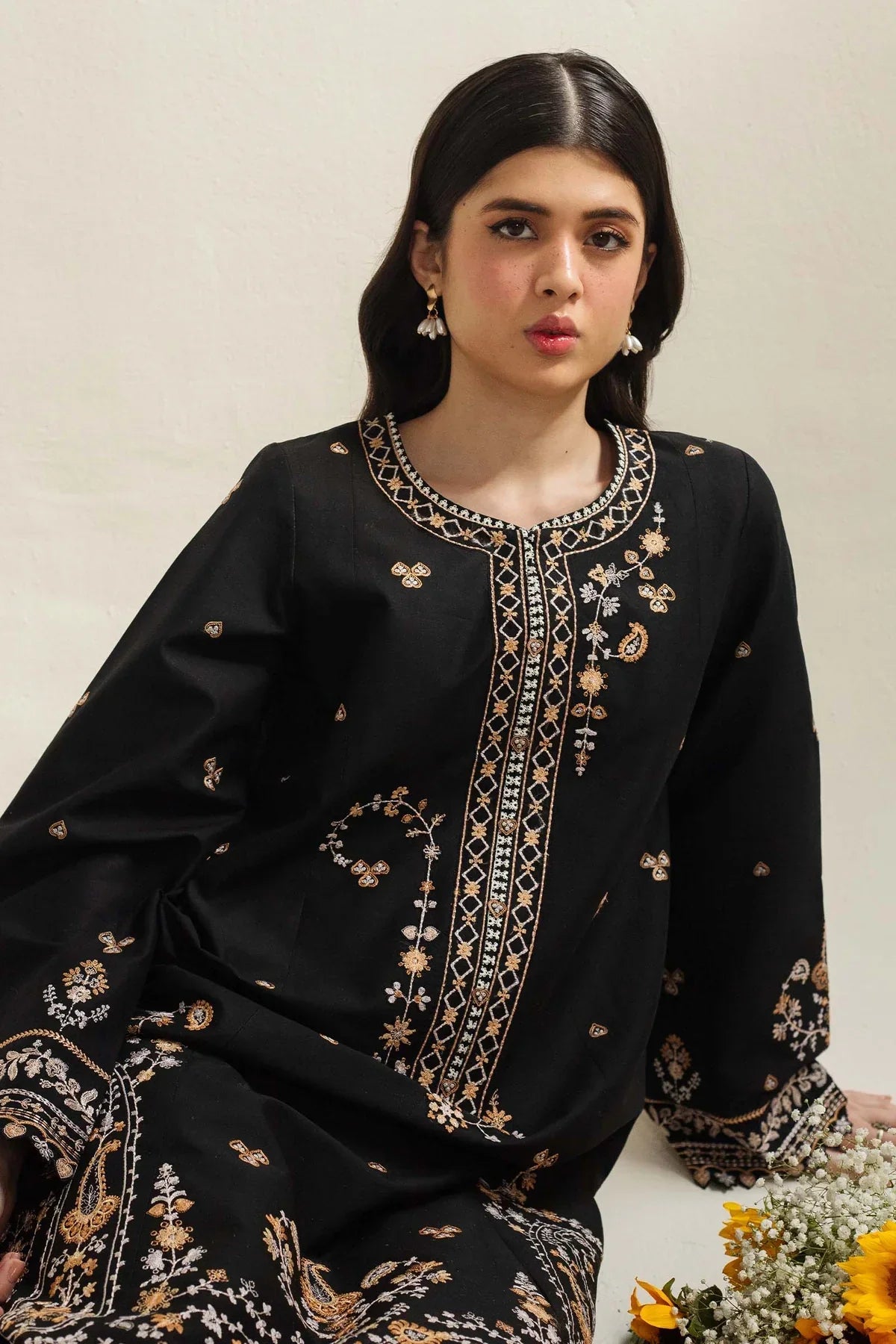 Lawn 3PC  Embroidered Shirt With Printed Dupatta-490