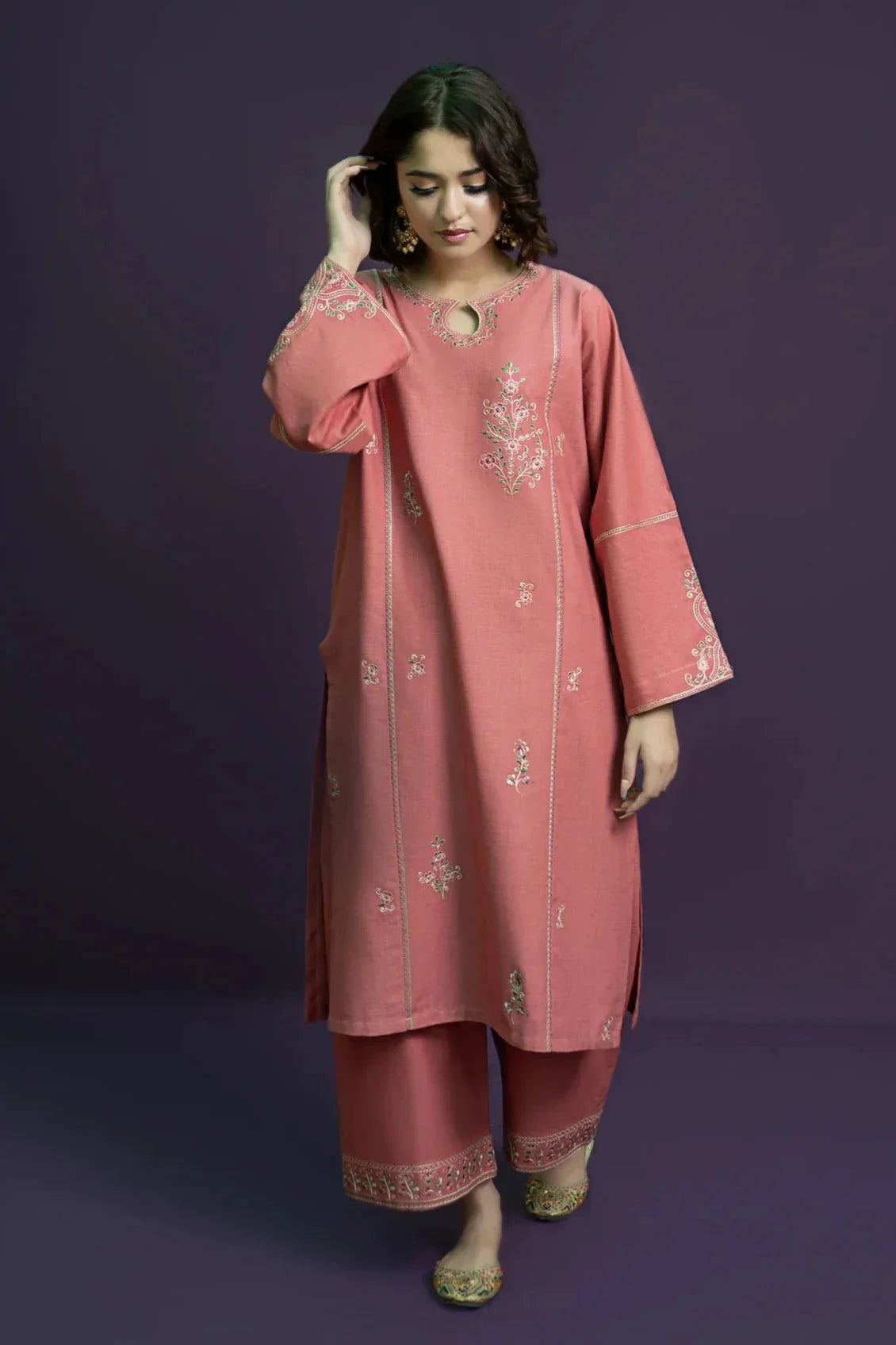 Lawn-2PC Embroidered With Embroidered Trouser-1204