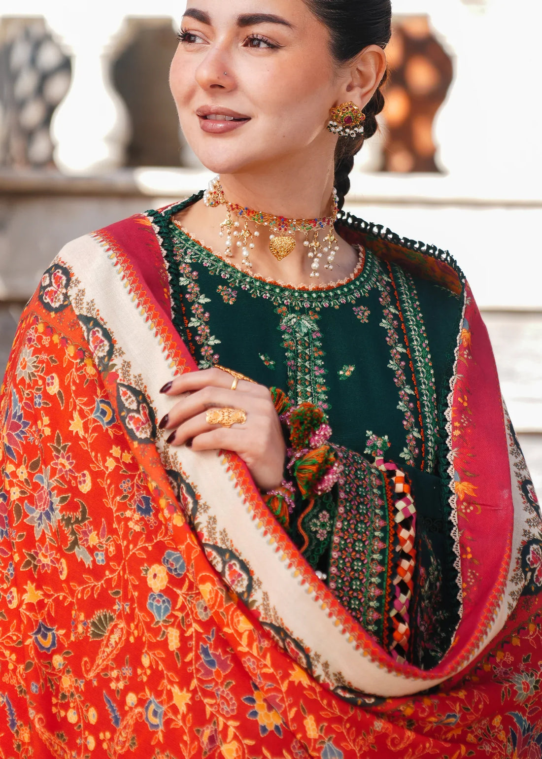 Lawn-3PC Embroidered Shirt with Digital Printed Jacquard Dupatta- 1003