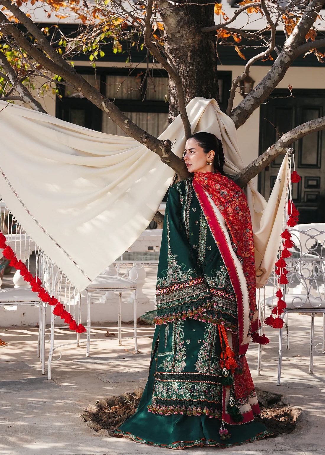 Lawn-3PC Embroidered Shirt with Digital Printed Jacquard Dupatta- 1003