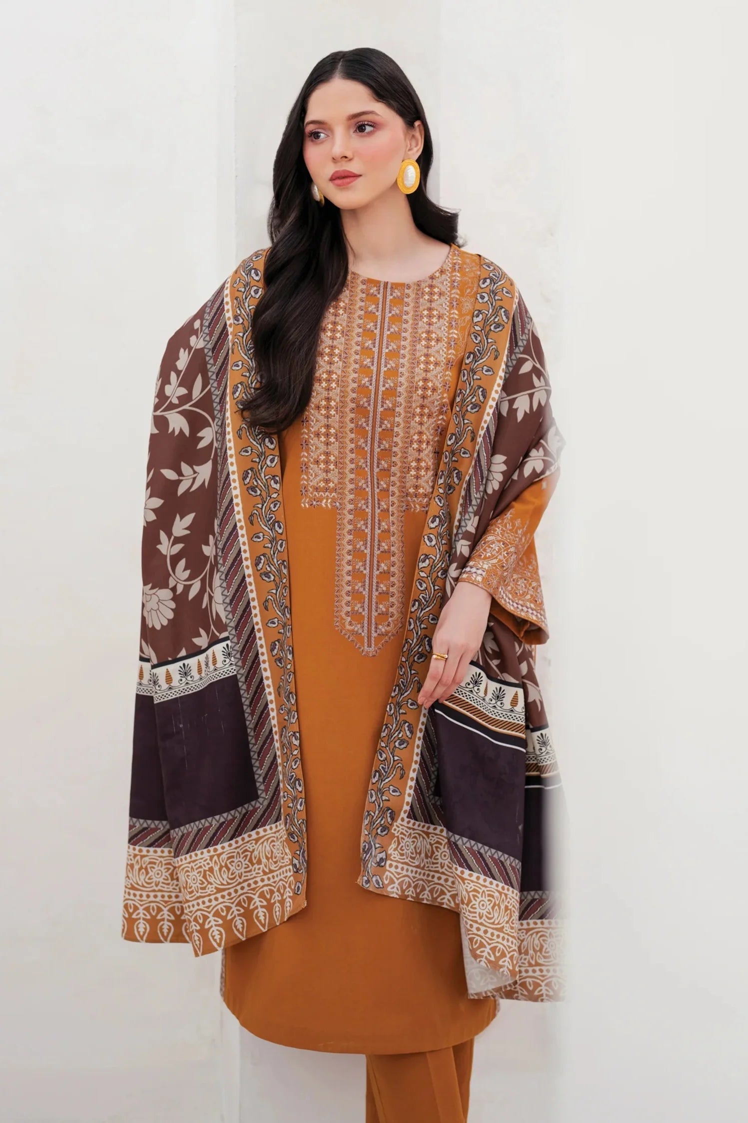 Lawn 3PC Embroidered Shirt with Digital Printed Dupatta-1203