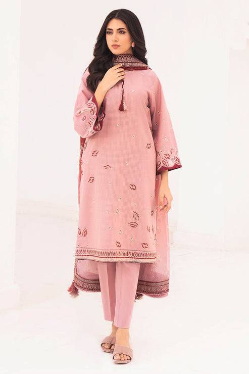 LAWN 3PC EMBROIDERED WITH ORGANZA EMBROIDERED DUPATTA-536