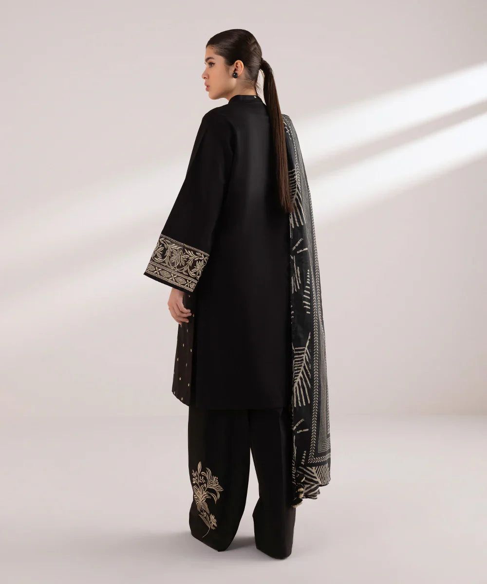 3PC LAWN EMBROIDERED SHIRT WITH PRINTED DUPATTA-1101