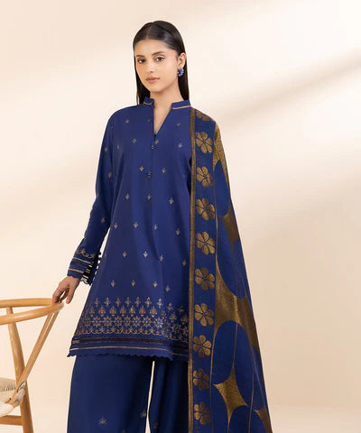 Lawn-3PC Embroidered With  Digital Printed  Dupatta- 1001