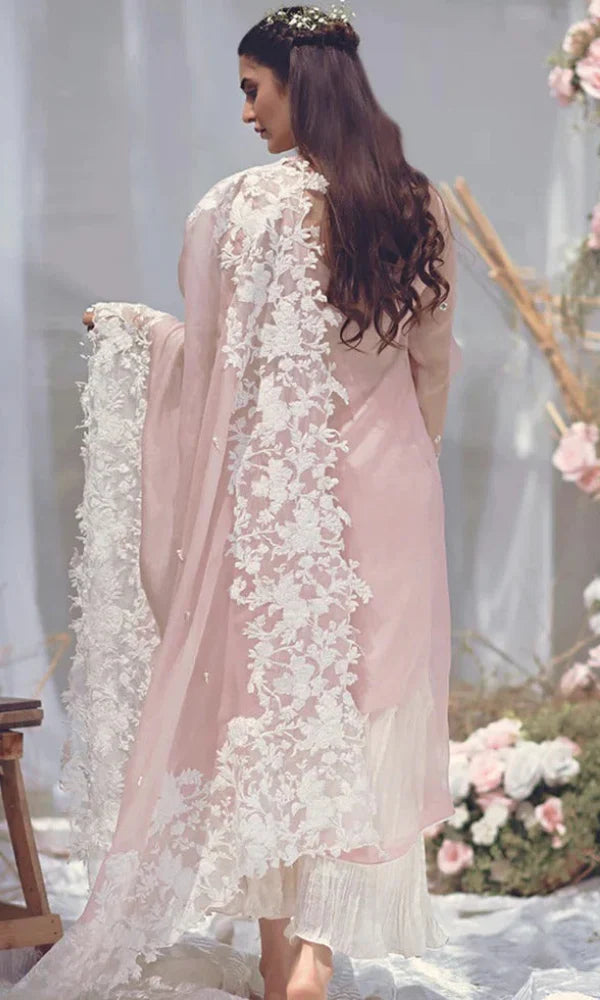 Lawn-3PC Embroidered Shirt with Organza Embroidered Dupatta-1332