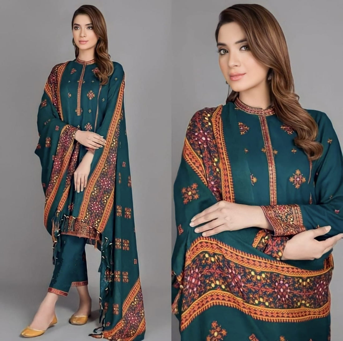 Lawn-3PC Embroidered with Lawn Embroidered Dupatta-1118