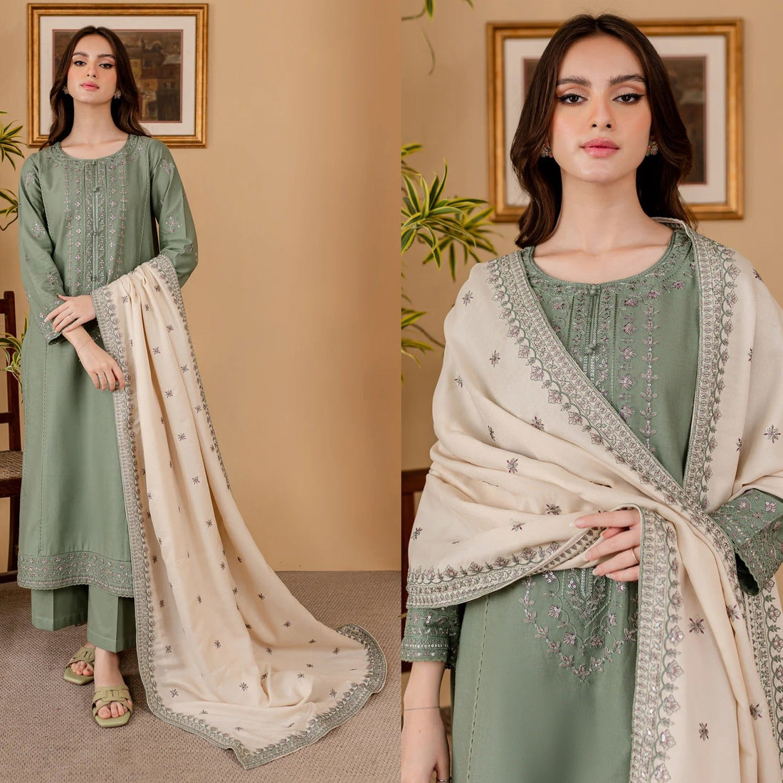 3PC Lawn Embroidered With Lawn Embroidered Dupatta-1059