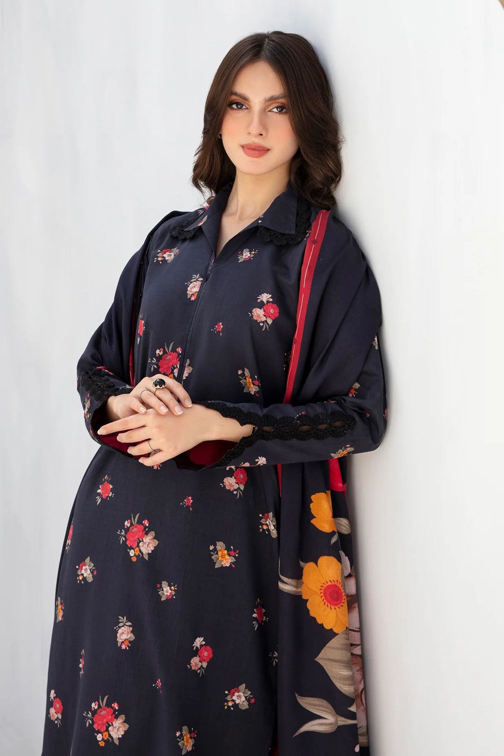 Lawn 3PC  Printed Shirt With Voile Printed Dupatta-770