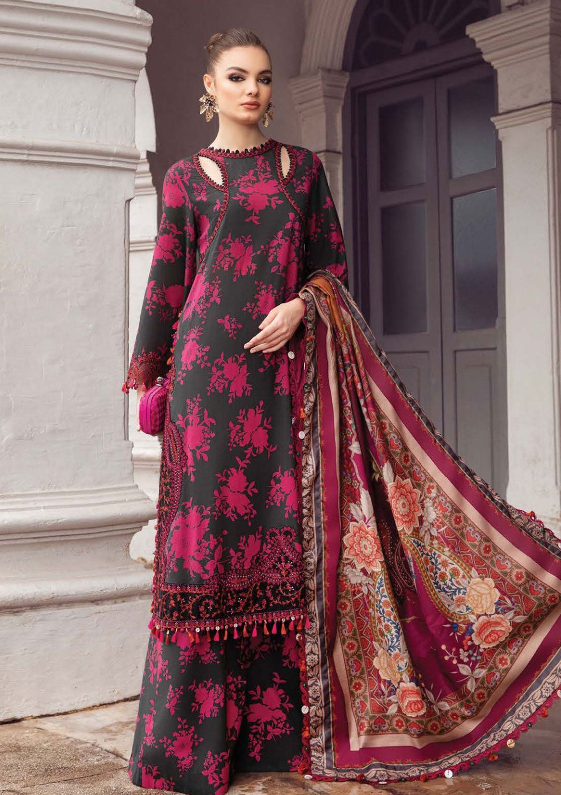 LAWN 3PC Printed Shirt With Printed Dupatta And Trouser-779