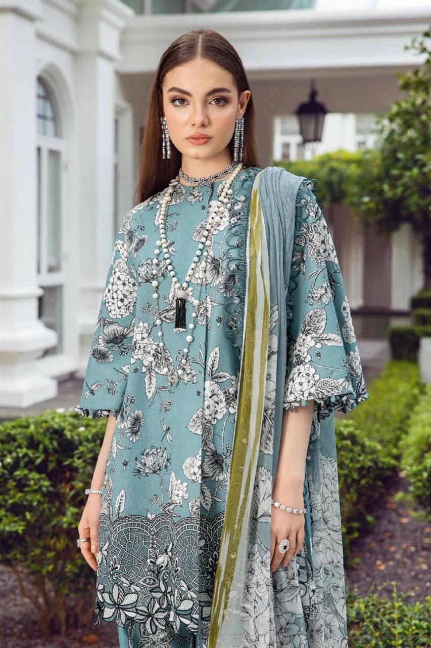 LAWN 3PC Printed Shirt With Printed Dupatta And Trouser-772