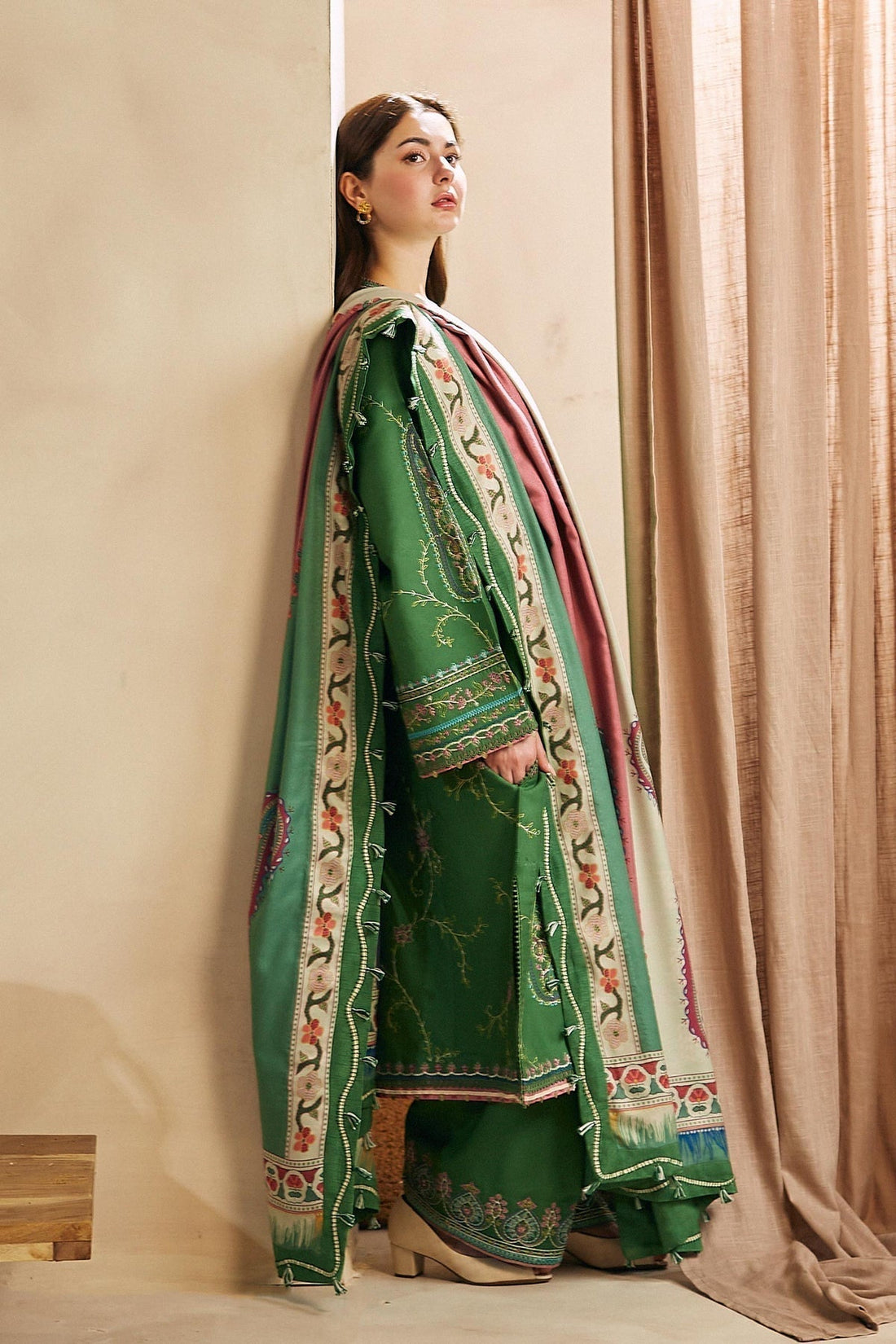 Lawn-3PC Embroidered with Digital Printed Dupatta-1141