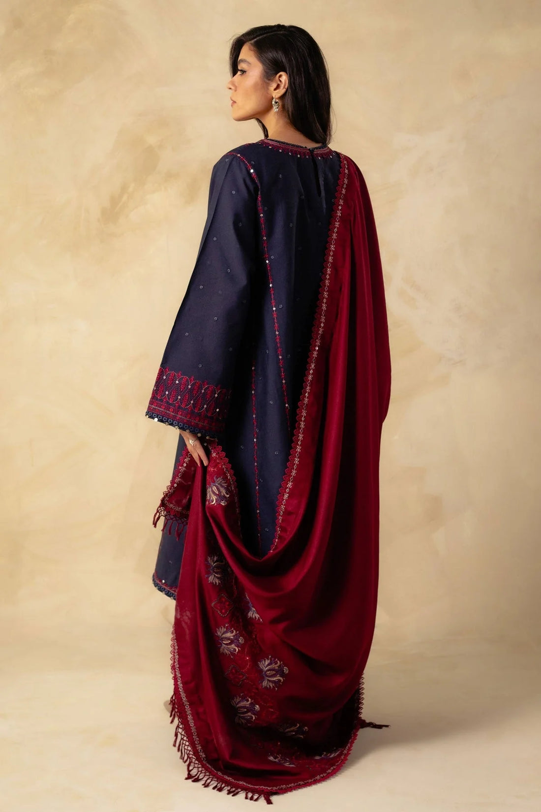 Dhanak 3PC Sequence Embroidered With Dhanak Embroidered Dupatta-655