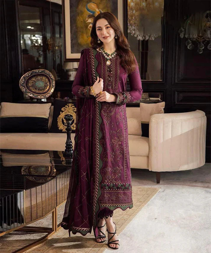 Lawn 3PC Embroidered With Chiffon Embroidered Dupatta- 1135