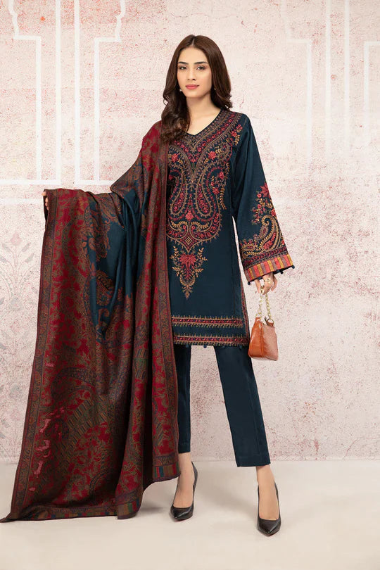 Lawn-3PC Embroidered with Digital printed  Dupatta-1094