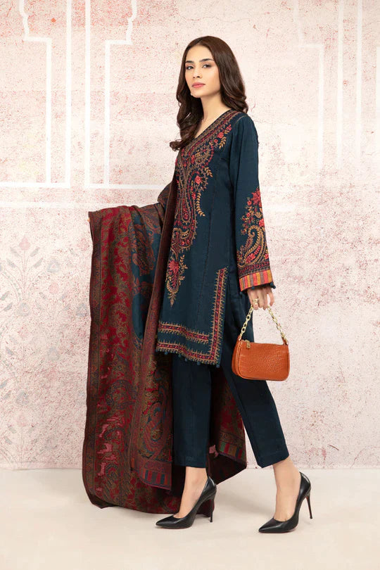 Lawn-3PC Embroidered with Digital printed  Dupatta-1094