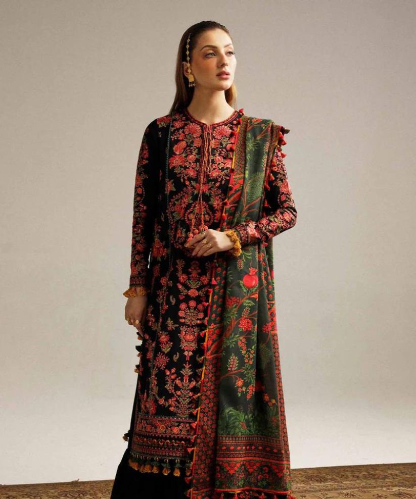 Lawn 3PC Embroidered With Digital Printed Dupatta-1161