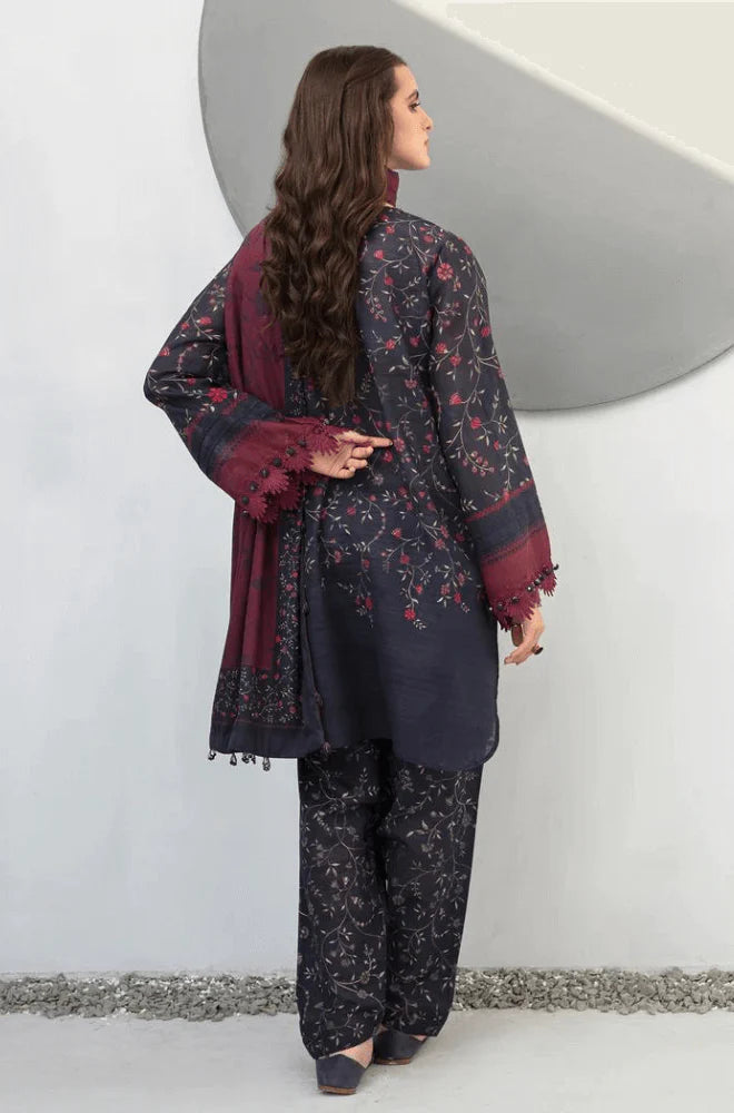 3PC Lawn Printed Shirt With Voile Printed Dupatta-1505