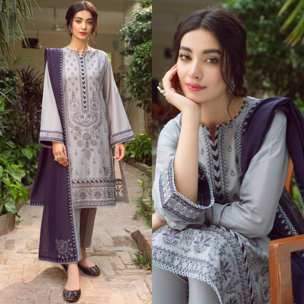 Lawn-3PC Embroidered with Chiffon Embroidered Dupatta-1117